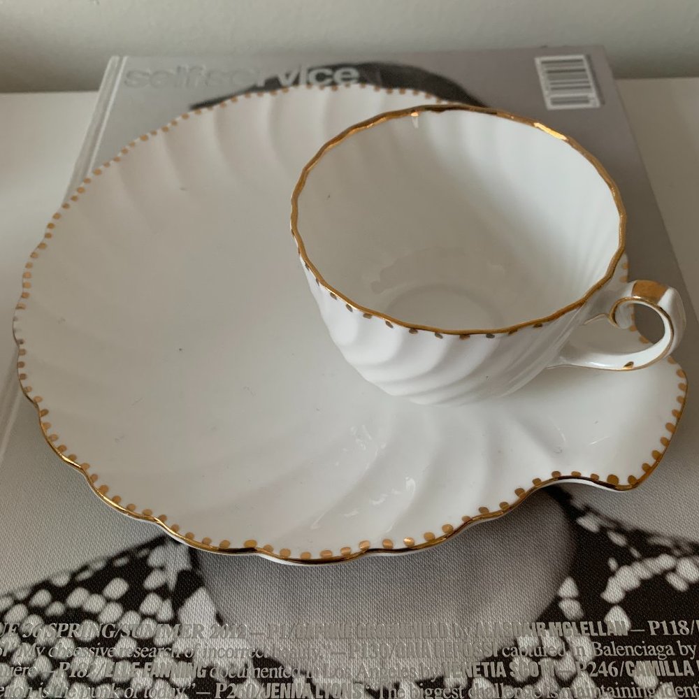Seashell Inspired Teacup and Saucer Set